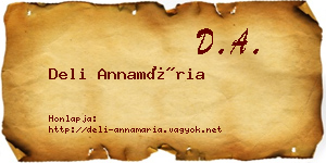 Deli Annamária névjegykártya